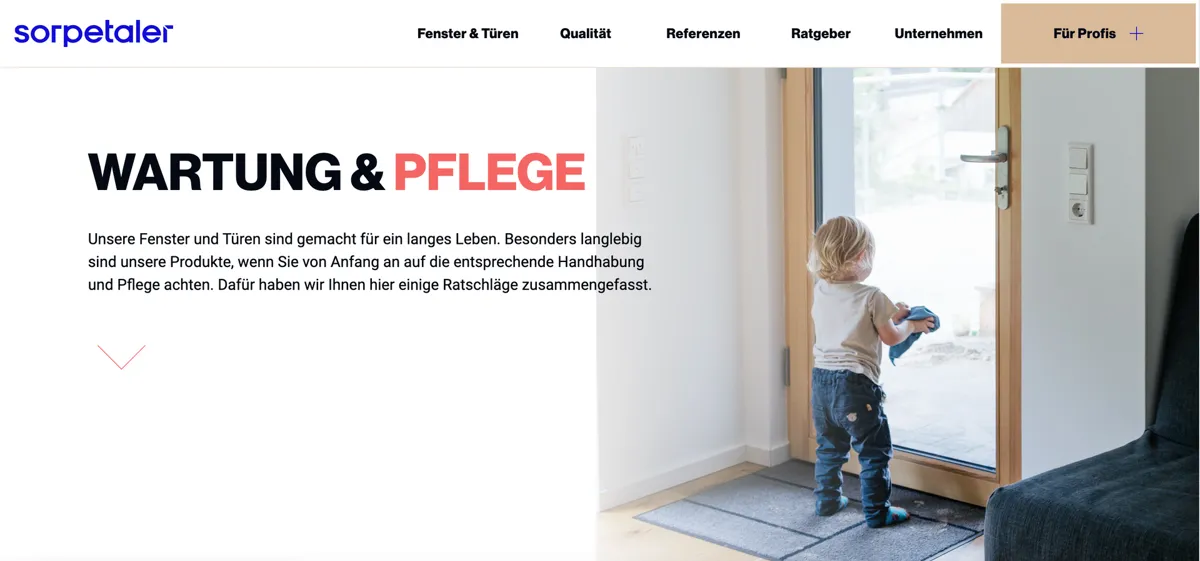 Screenshot Wartung-Pflege